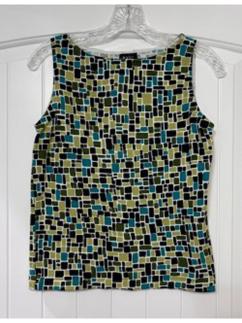 ✨ Evie Sleeveless Lightweight Sweater Shell S — Modern Geo Pattern